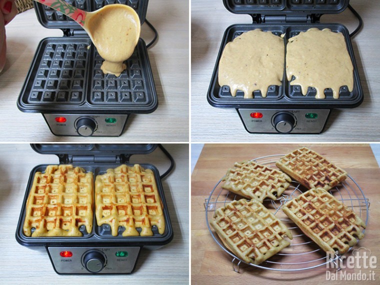 Cuocere i waffle con la piastra