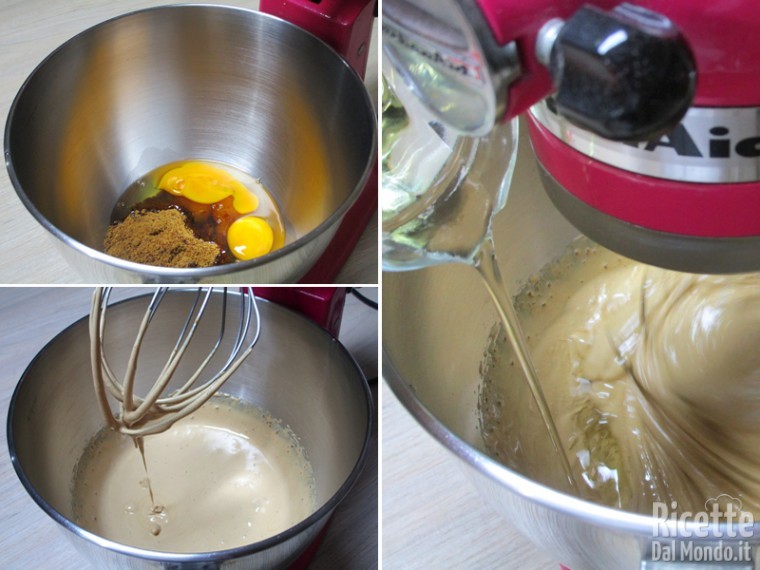 Lavorare zucchero, miele e uova, poi unite l'olio