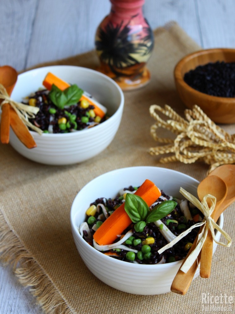 Insalata di riso venere fredda RicetteDalMondo.it