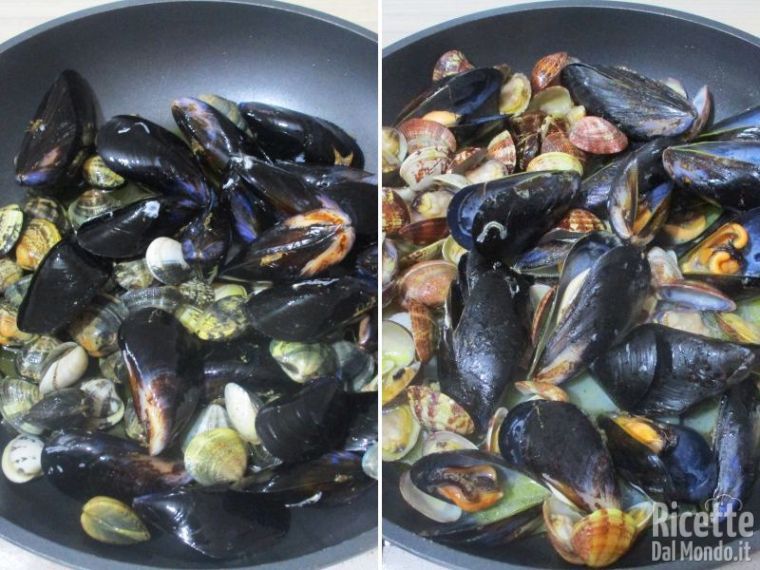 Pulire cozze e vongole