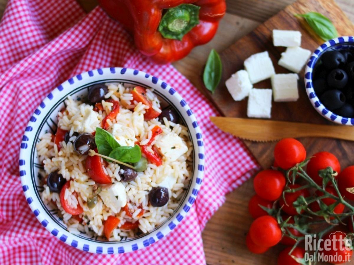 Ricetta Insalata di riso alla greca. Ricetta semplice e veloce