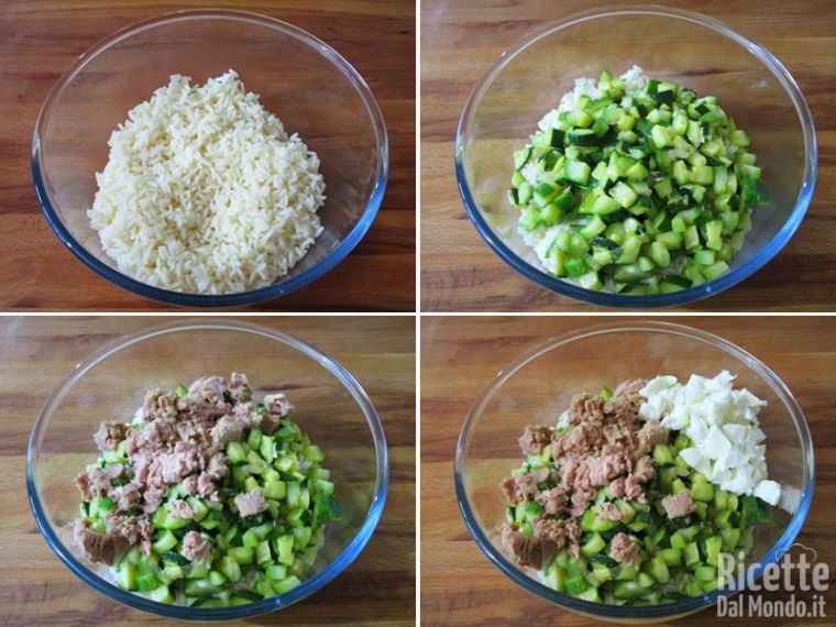 Aggiungere al riso gli altri ingredienti