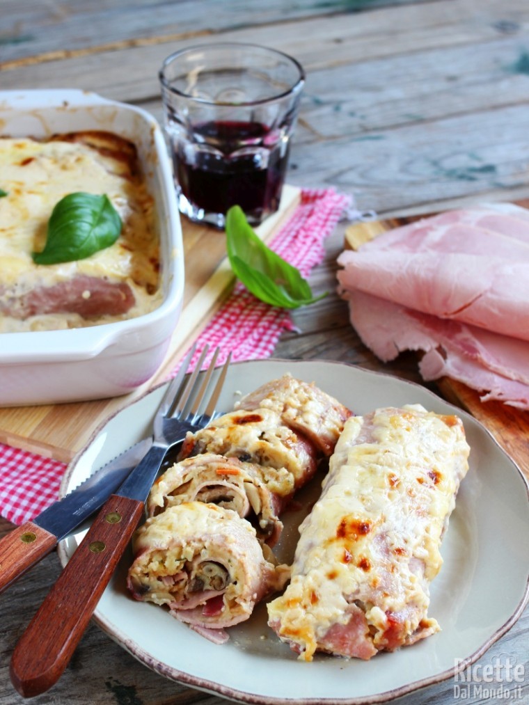 Come fare gli involtini di prosciutto ai funghi