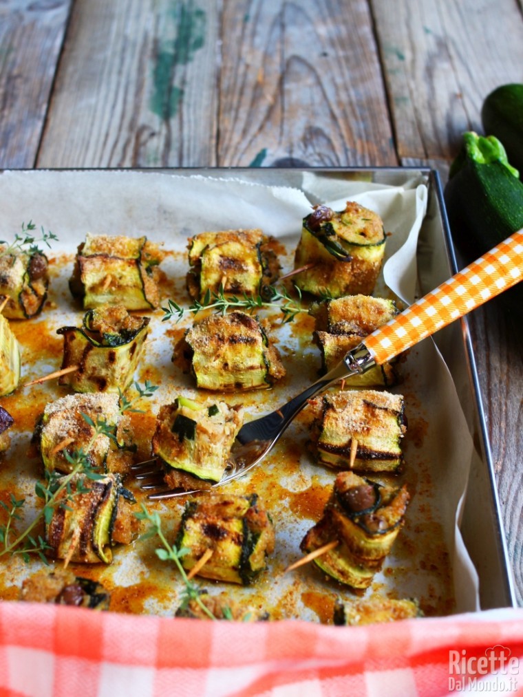 Involtini di zucchine e tonno al forno