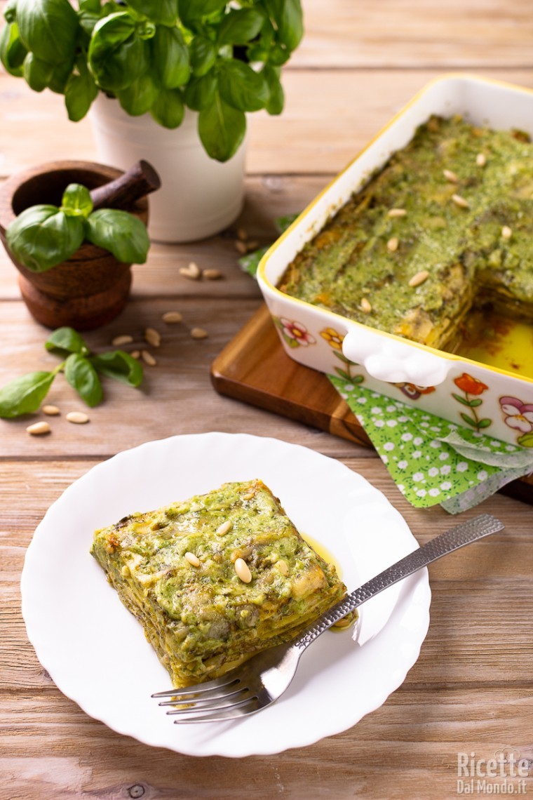 Ricetta lasagne al pesto genovese in bianco