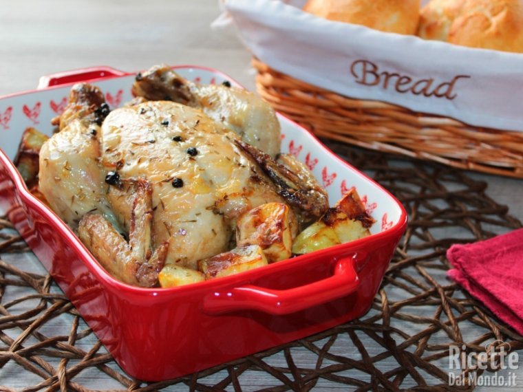 Pollo al forno con patate