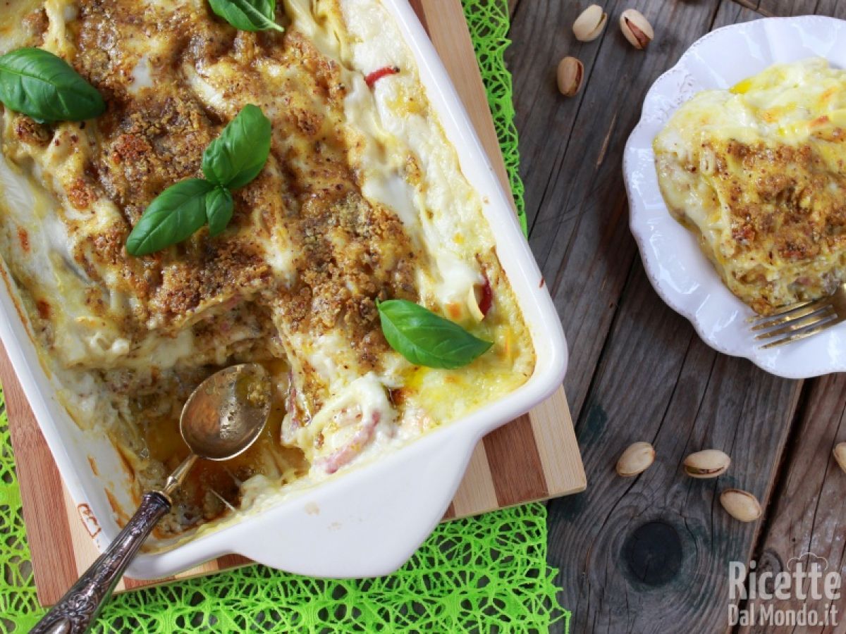 Ricetta Lasagne al pesto di pistacchio, ricetta con pasta fresca e pesto di Bronti