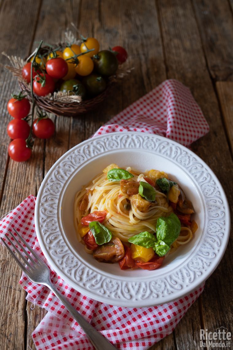Ricetta linguine ai tre pomodori