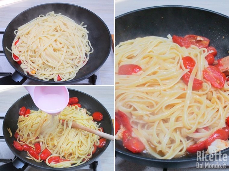 Unire la pasta al condimento