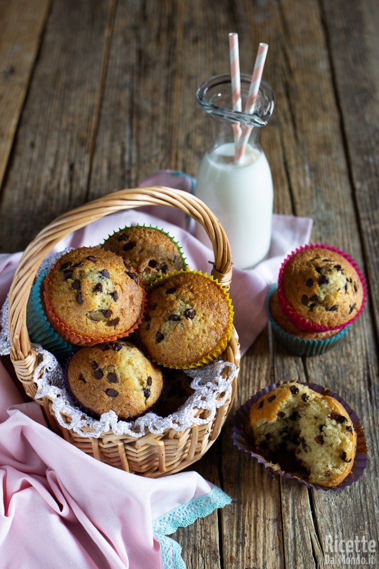 Ricetta muffin con gocce di cioccolato
