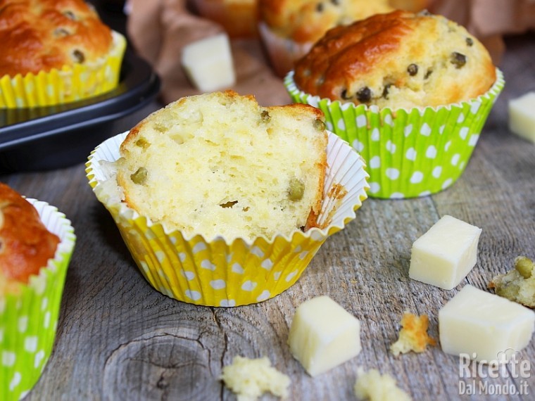 Ricetta muffin salati ai piselli