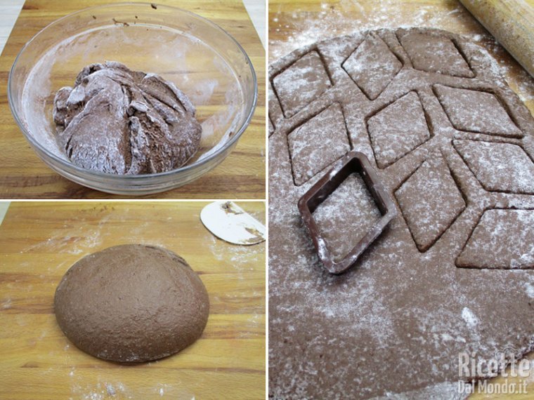 Ritagliare i biscotti a forma di rombo