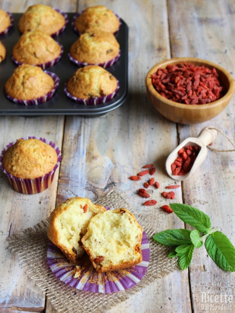 Come fare i muffin alle bacche di goji