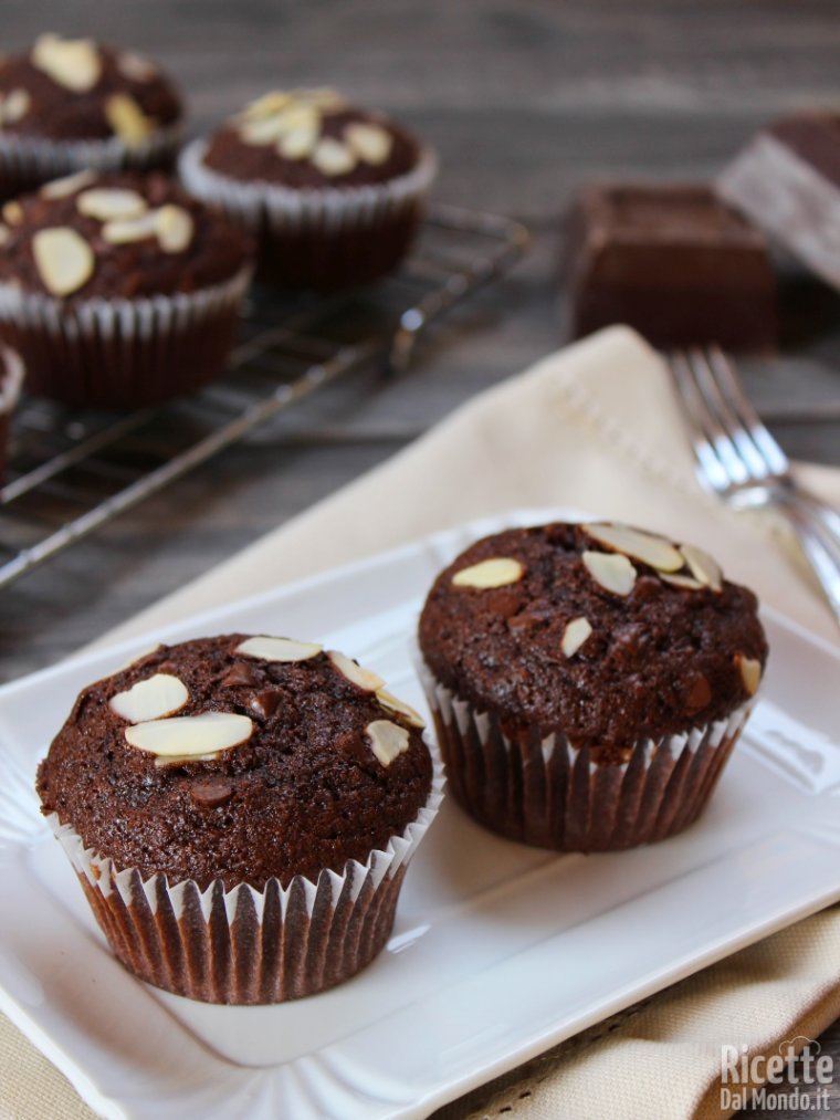 Come fare i Muffin cioccolato e mandorle