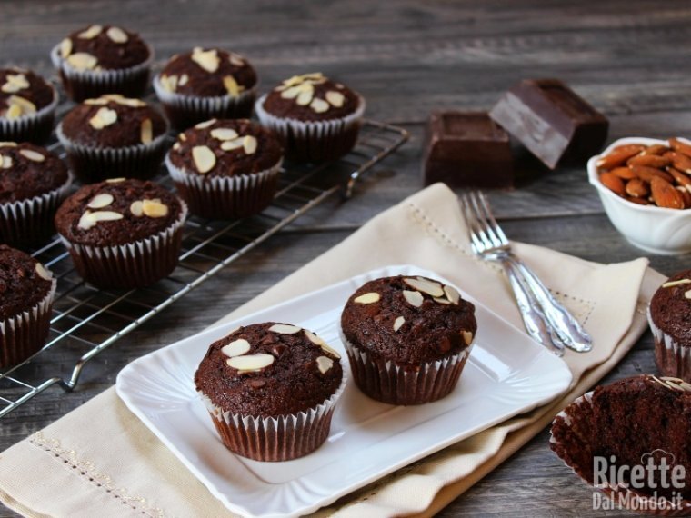 Ricetta Muffin cioccolato e mandorle