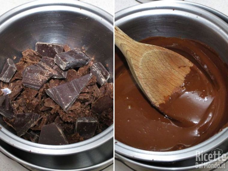 Sciogliere il cioccolato fondente a bagnomaria