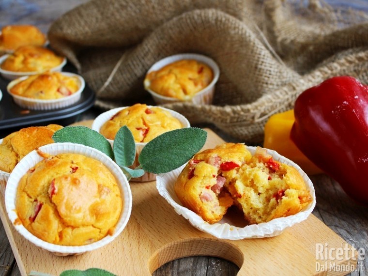 Ricetta muffin ai peperoni