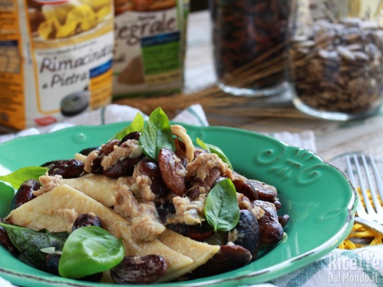 Maltagliati integrali con fagioli e tonno sott'olio