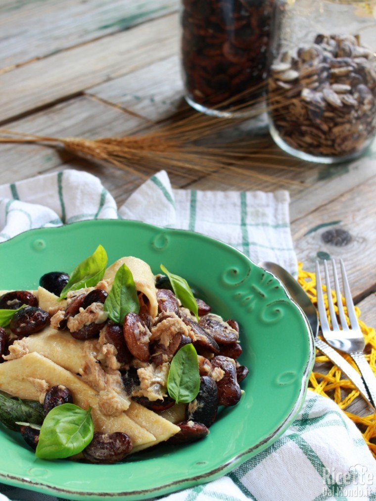 Ricetta Maltagliati integrali con fagioli e tonno