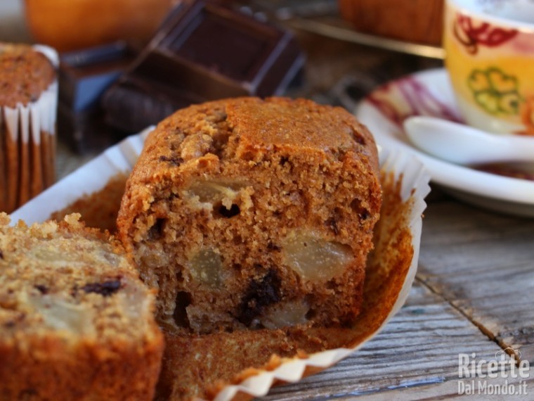 Morbidi plumcake con pere e cioccolato