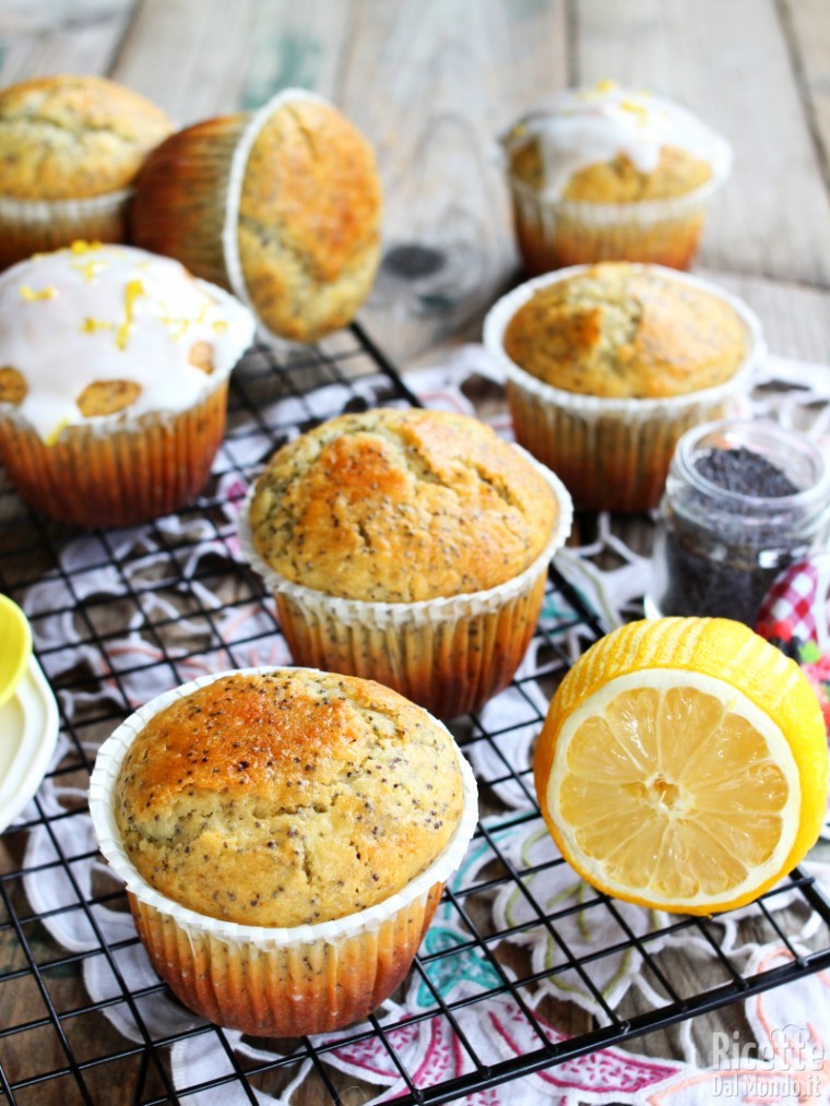 Ricetta muffin al limone con semi di papavero