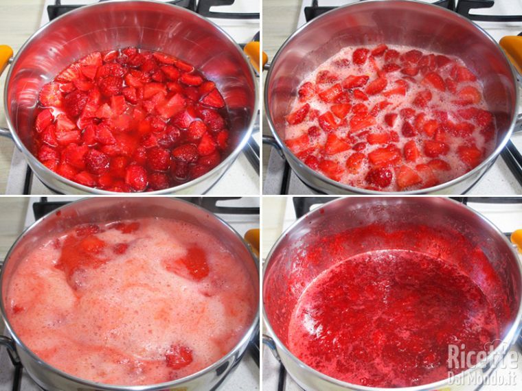 Cuocere la marmellata di fragole