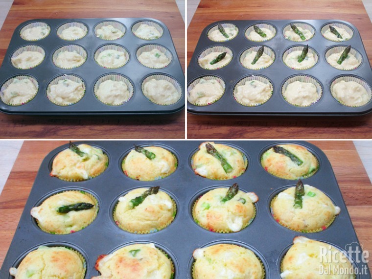 Cuocere i muffin in forno caldo