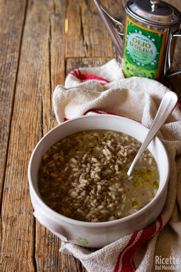 Ricetta minestra di lenticchie e riso
