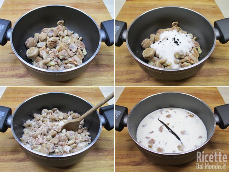 Ammorbidire le castagne con latte e zucchero