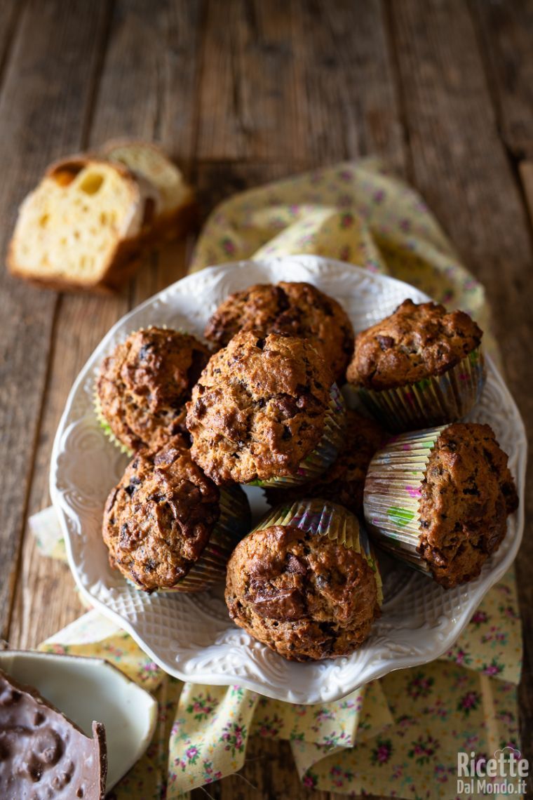 Ricetta muffin di colomba con uova di cioccolato