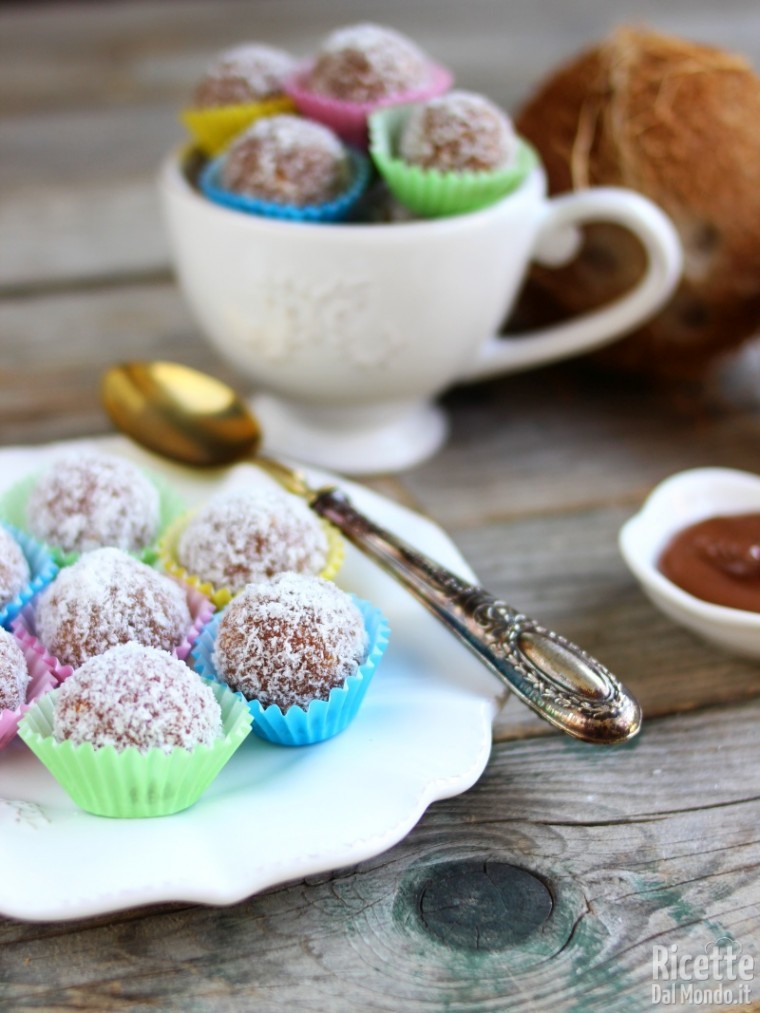 Come fare le palline di Nutella con mascarpone e cocco