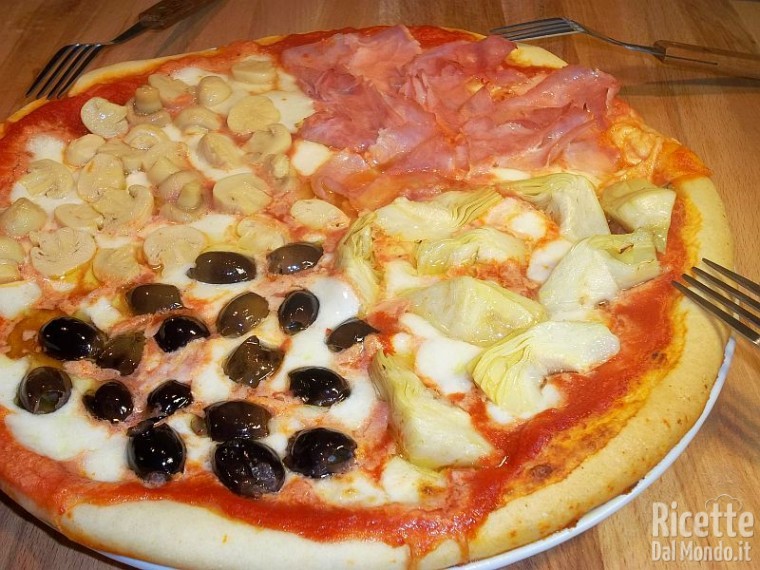 Pizza quattro stagioni | RicetteDalMondo.it