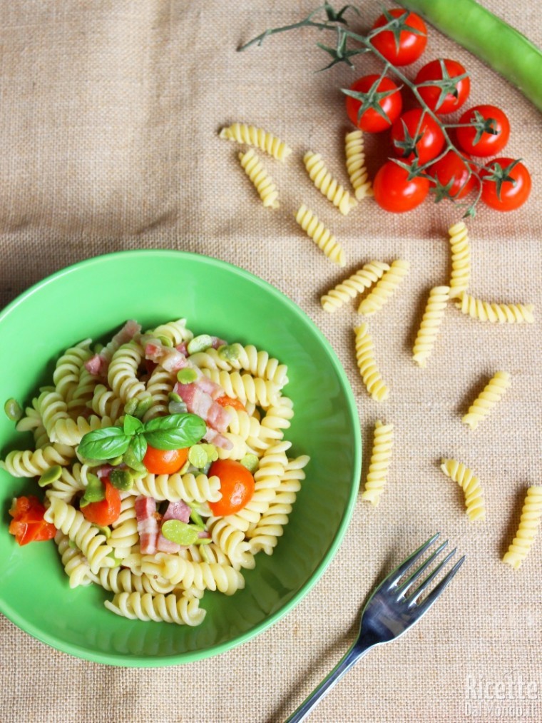 Come fare la pasta fave, pancetta e pomodorini