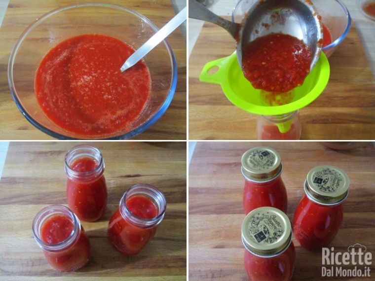 Salare e imbottigliare la passata