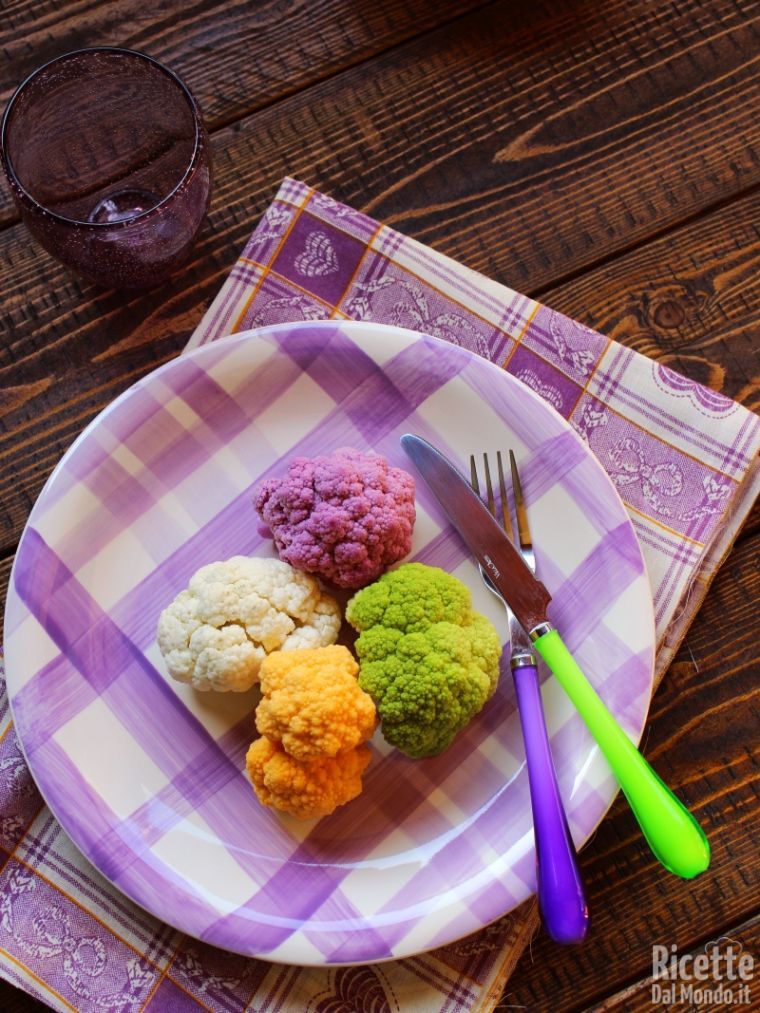 Pasta e cavolfiore colorato: ingredienti
