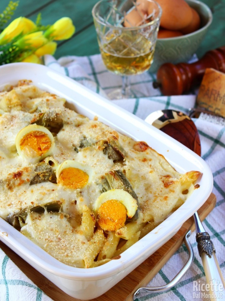 Ricetta pasta e carciofi al forno