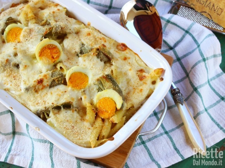 Pasta al forno con i carciofi semplice