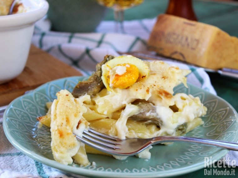 Ricca Pasta al forno con i carciofi