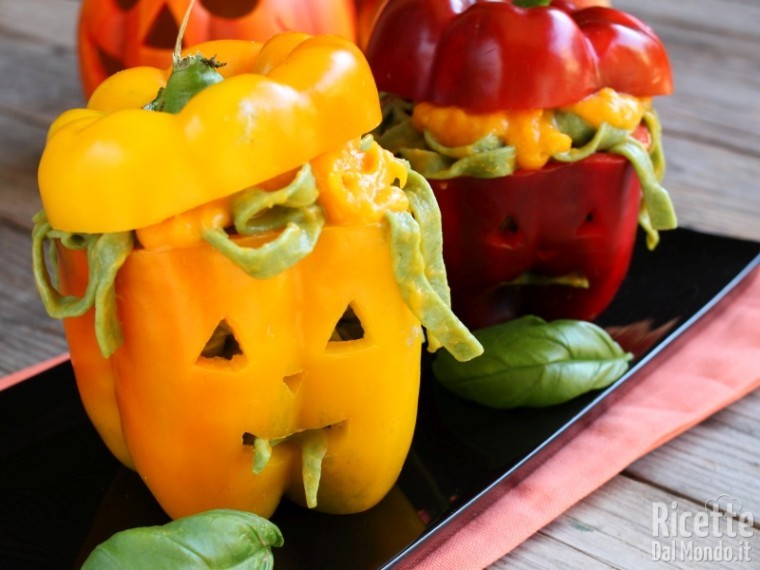 Ricetta dei peperoni ripieni di Halloween
