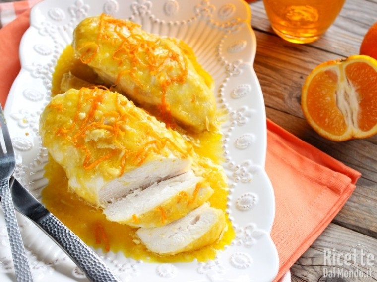 Pollo al succo di arancia