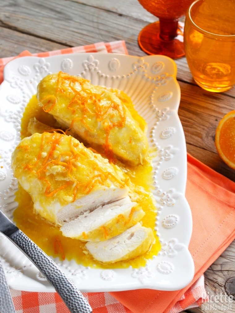 Semplice petto di pollo all'arancia