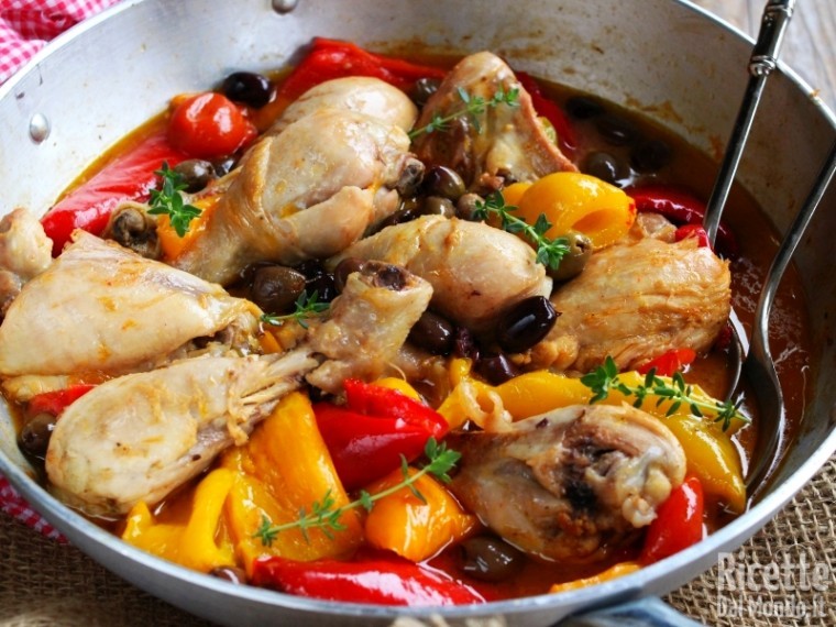 Cosce di pollo ai peperoni alla romana