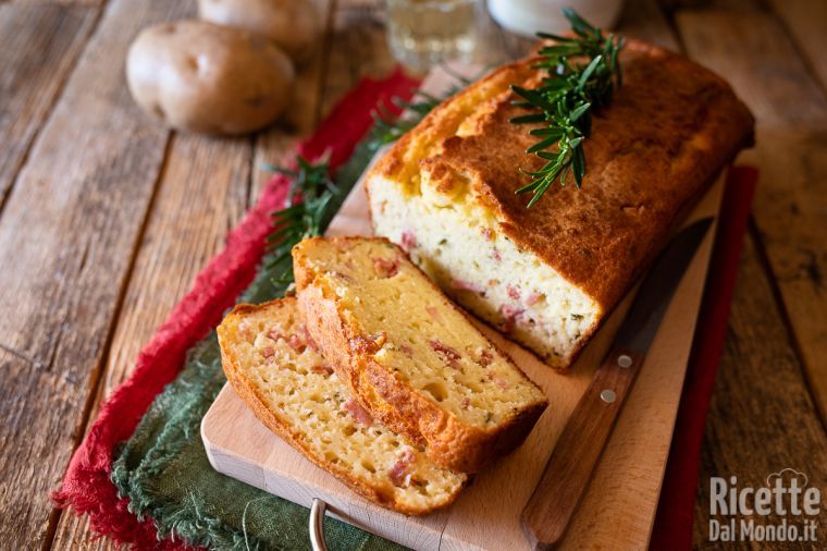 Plumcake di patate e speck, con patate crude! (Pronto in 10 minuti)