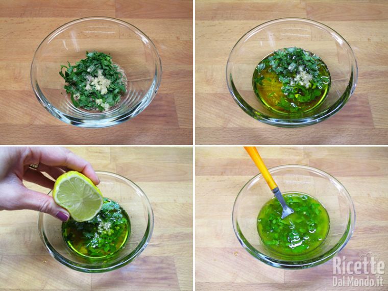 Preparate un'emulsione di condimento
