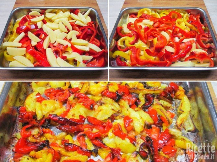 Condire le verdure e cuocere in forno caldo