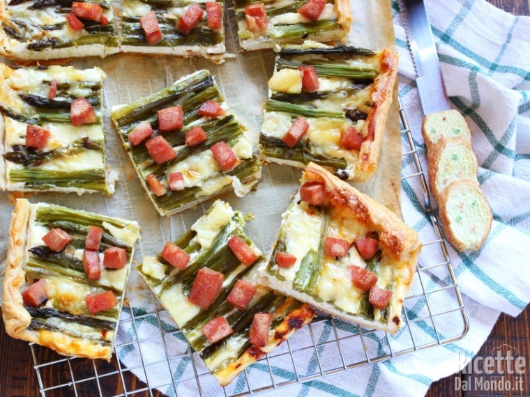 Ricetta quiche con asparagi e cubetti di mortadella