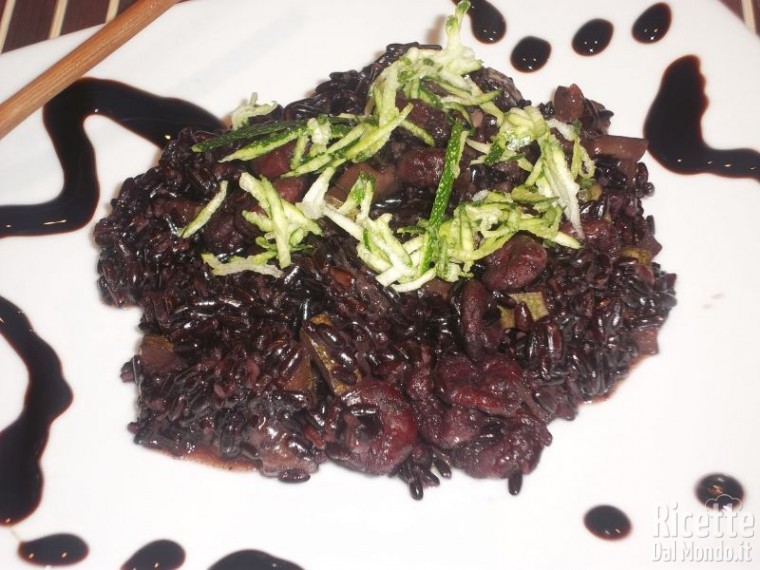 Riso Venere con Zucchine e Gamberetti