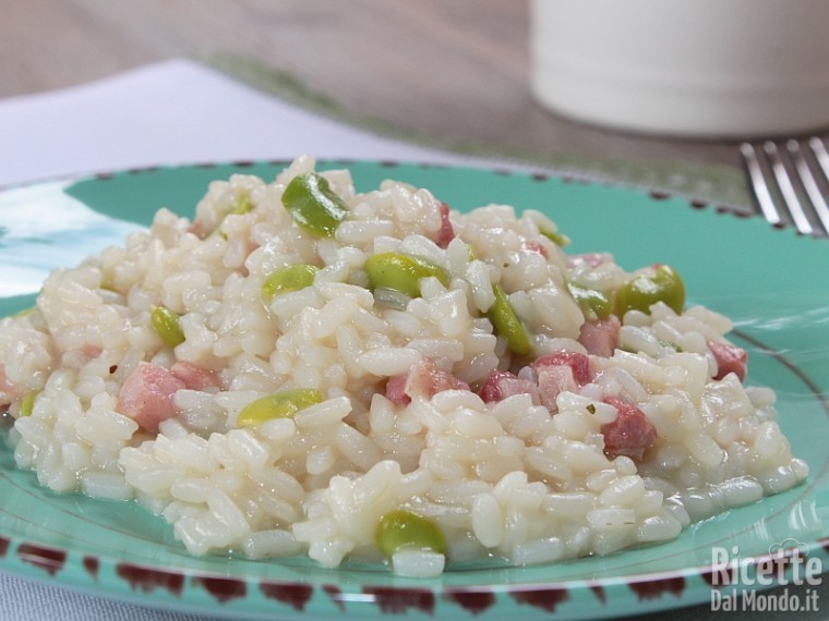 Ricetta risotto con le fave fresche e pancetta