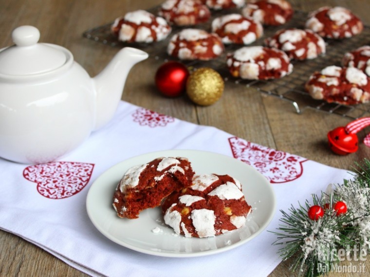 Ricetta Red Velvet Crinkle Cookies