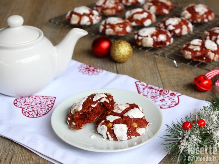 Red Velvet Crinkle Cookies